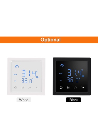 Siyah Led Dokunmatik Ekranlı Akıllı Termostat 16a Yerden Isıtma Sıcaklık Kontrol Cihazı 85265v Elektrikli