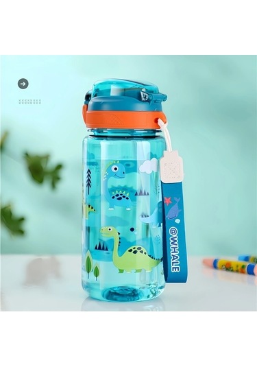 Maoyaya Çocuklar İçin Su Damlatmaz Bardak 600ml Dinozor Su Şişesi