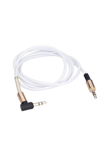 Yingfu Metal 3,5 Mm Erkek Açı Stereo Kulaklık, Araba Aux Ses Uzatma Kablosu 1 M Beyaz