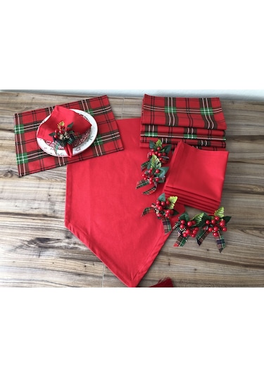 Yılbaşı Sofra Sunum Amerikan Servisli Set Çok Renkli