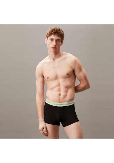Calvin Klein Trunk 3^lü Erkek Siyah Renkli Bantlı Boxer 026 Lv00nb4392 Siyah