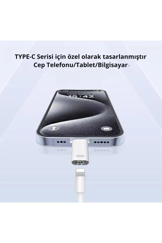 Yeni Nesil Apple iPhone Uyumluler İçin Şarj Uç Adapter Type-c To Lightning Şarj Data Çevirici Dönüştürücü Adaptör 1