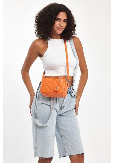 Cube Turuncu Kadın Omuz Çantası A.gümüş - A.gümüş Gümüş