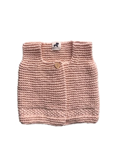 El Orgusu Pamuklu Orme Yelek -Somon Açık Pembe