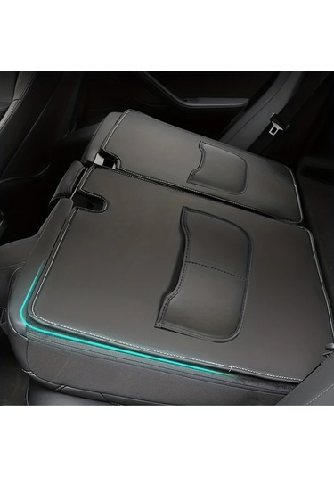 Honeybeeshop Tesla Model 3 Y Arka Koltuk Koruyucu Tekme Paspası Pu Deri Kaplamalı Çizilmeye Dayanıklı