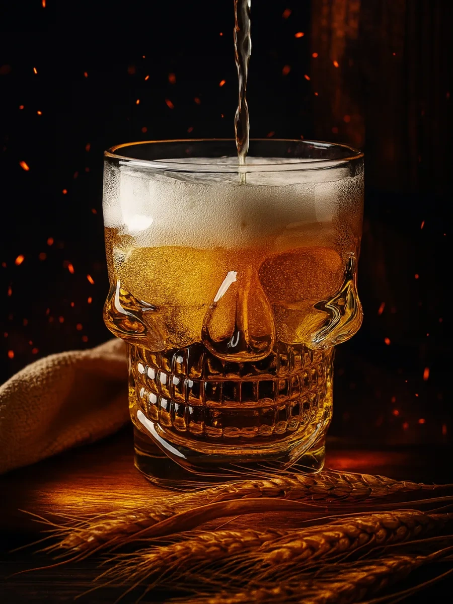 Conflate Alkolsüz Bira Bardağı Kafatası Hediye, 500 Ml, 2 Adet. 198692527 Beyaz