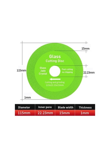 Fortunelane Diamantlı Cam Seramik Mermer Kesme Diski 100/115mm - İnce, Kırılmaya Dayanıklı, Sessiz, Hassas - 1 Adet