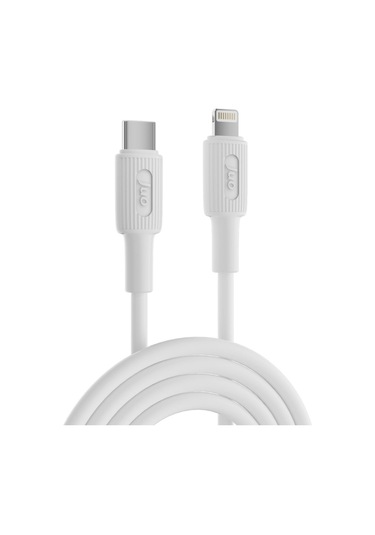 Juo JCBS272-W 27W USB Type-C To Lightning İphone Uyumlu iPad Silikon Hızlı Şarj ve Data Kablosu Beyaz 2 Metre