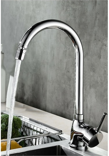 Delta Mutfak Evye Bataryası 360 Derece Döner Başlıklı Sıcak Soğuk Girişli Krom