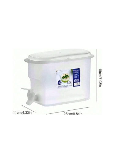 1 Adet Plastik İçecek Dispenseri Tıkaçlı, 1 Galon 3.5 Litre Konteyner, Buzdolabında Musluklu Soğuk Su Isıtıcısı Meyve Çaydanlığı