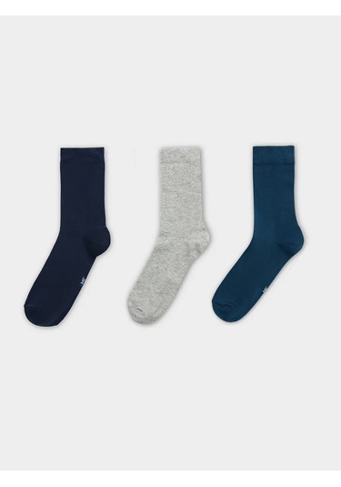 Mark Formelle Erkek Çorapları Yüksek Siyah Set - 3 Çift 436973547 Gri