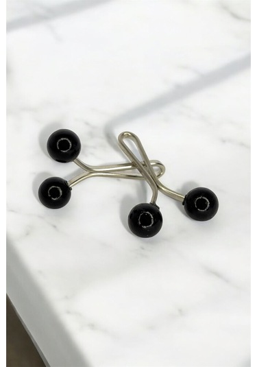 Eşarp Şal Klipsi Siyah 12 Adet İnci Model Klips - Kadın Tesettür Aksesuar İğne Siyah