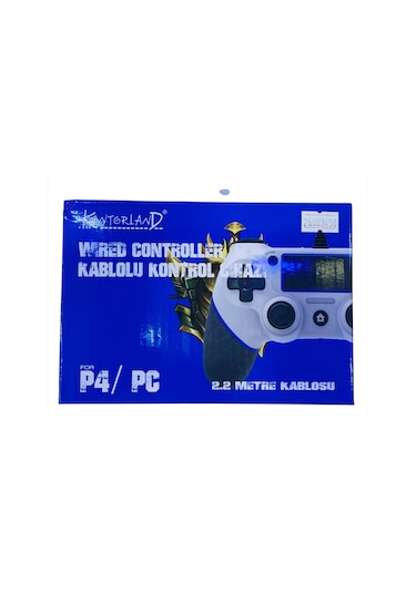 Kontorland - Ps4 Ve Pc Uyumlu Titreşimli Kablolu Oyun Kolu Gamepad P4h - Beyaz