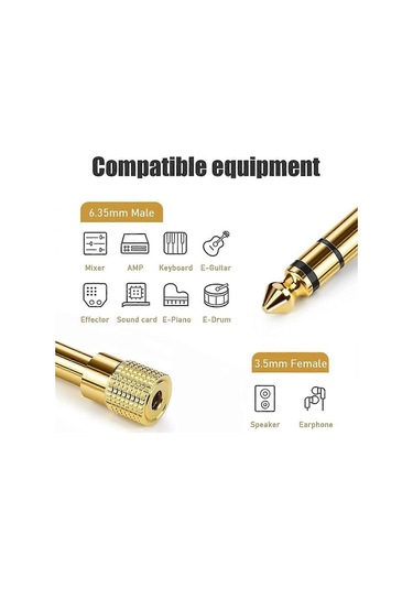 50 Adet 6,5 Mm 1/4 İnç Jak Konnektörü Erkek - Dişi 3,5 Mm Soket Erkek - Dişi Ses Kablosu Adaptörü Stereo Saf Bakır Fişler