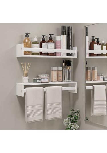 Ezgi 2 Li Duvar Rafı Beyaz