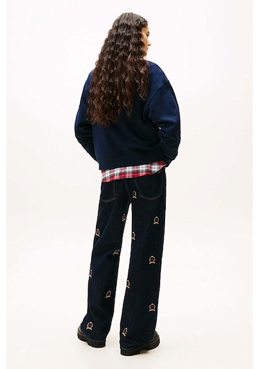 Tommy Jeans Kadın Sweatshirt-dw0dw22565-12528 Mavi