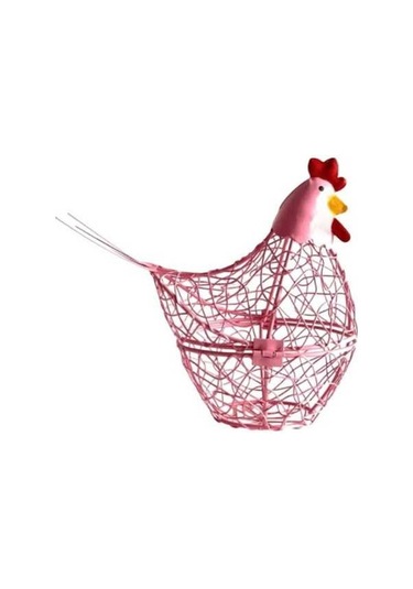 Trendooze Mini Pembe Tavuk Yumurta Tutucu Rustik Meyve Küçük Mekan Dekorasyonu Pembe