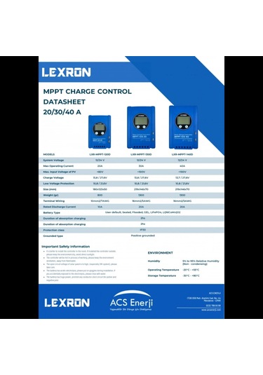 Lexron Mppt 20a Solar Şarj Kontrol Cihazı