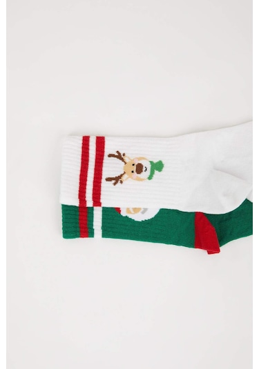 DeFacto Kız Çocuk Yılbaşı Temalı 2'li Pamuklu Uzun Çorap E2960A8NSKR1 DeFacto Kız Çocuk Yılbaşı Temalı 2'li Pamuklu Uzun Çorap E2960A8NSKR1