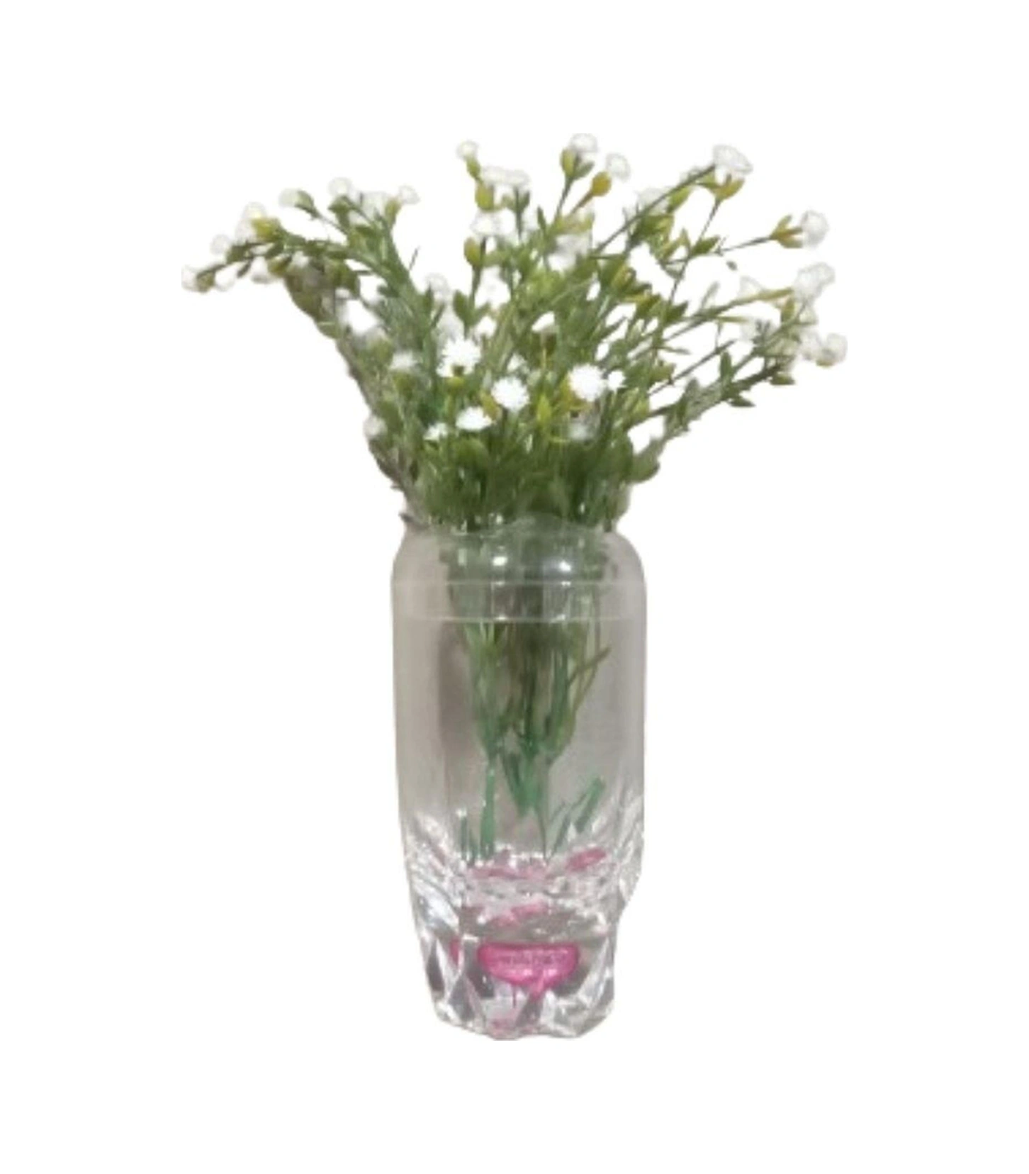 2 Adet Vazo Dahil,vazoda Çiçek,beyaz Yapay Çiçek,vazo Dekoratif Kristal Damlalı 6x6x19cm Çok Renkli