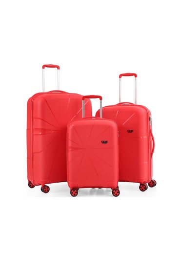 Ççs 5264 Polipropilen 3 Lü Valiz Seti Set / Kırmızı Kırmızı