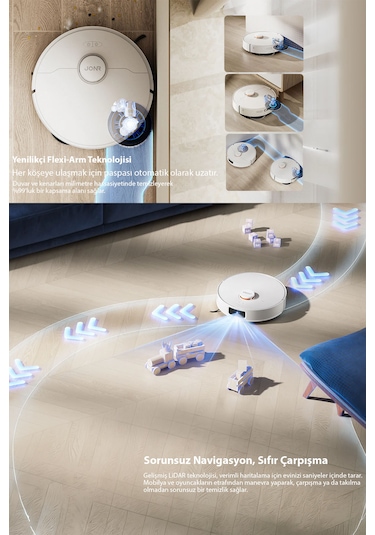 Jonr T5 Pro Gen 2 15.000pa Robot Süpürge Ve Paspas Beyaz