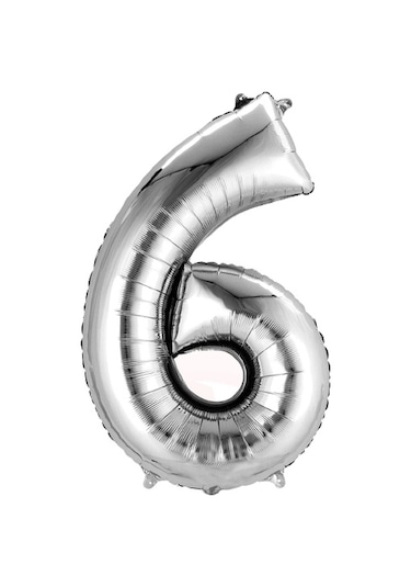 Showparty Folyo Balon 6 Rakam 100 Cm - Gümüş
