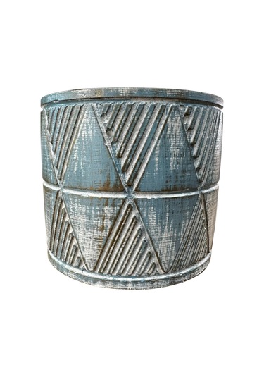 Bitki Tasarımı Ev Dekorasyon Mavi Eskitme Piramit Beton Saksı Çiçeklik Saksılık