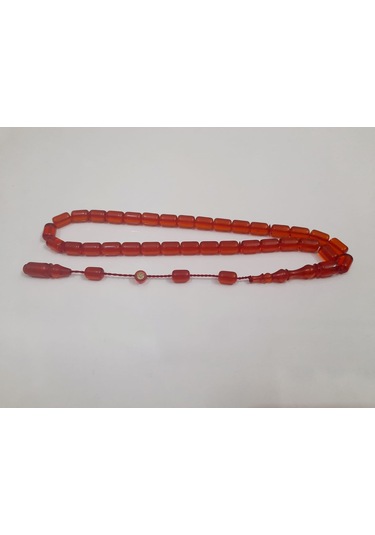 Soma Tesbih Mehmet Sancaktar Usta 7 x 10 Ateş Kehribar Tesbih