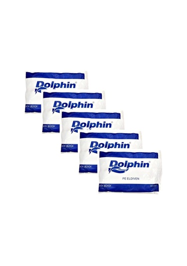 Dolphin PE İş Temizlik Tek Kullanımlık Şeffaf Eldiven / Büyük Boy / 100 Adetlik 5 Paket