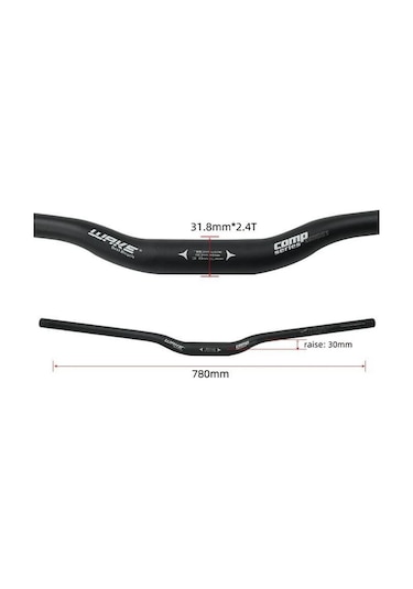 Wake Alüminyum 31.8 780 Mm Riser Mtb Gidon Bisiklet Gidonu Yeşil