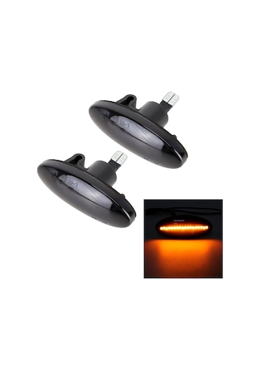 Sones 2 Adet Dc12v / 3 W Araba Led Dinamik Flaşör Yan Işıklar Akan Su Dönüş Sinyal Işığı Nissan, Amber Işık Siyah
