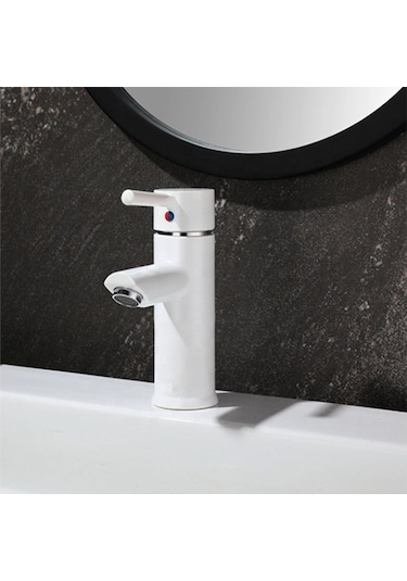 Sardıcı Lavabo Musluğu Beyaz Banyo Musluğu Beyaz