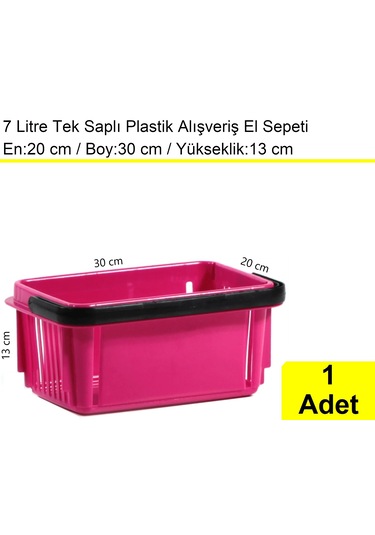 Kozmetik Ve Bijuteri Plastik Alışveriş El Sepeti 7 Litre Fuşya 1 Adet / En:20 Boy:30 Yükseklik:13 Cm Fuşya