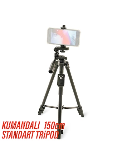 Kumandalı Tripod 3 Ayak Sabitleyici Video Fotoğraf Tripod 150cm