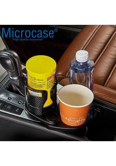 2in1 Araç İçi Şişe Bardak İçecek Tutucu Çift Kupa AL3479 Karbon