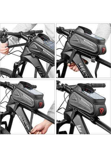 Didadodo 7 Su Geçirmez Dokunmatik Ekran Bisiklet Çantası Kadro Üstü Çanta Beyaz Beyaz