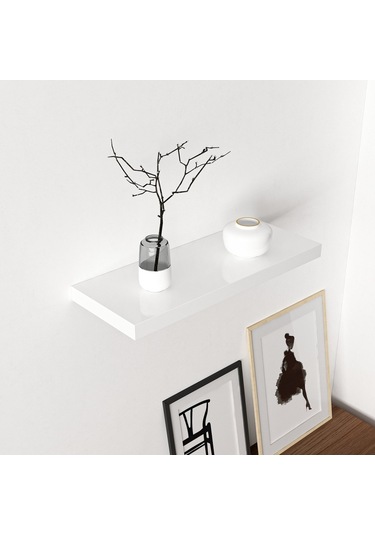 Minarmobilya Minar Gizli Tutuculu Duvar Rafı 60 Cm - P.Beyaz