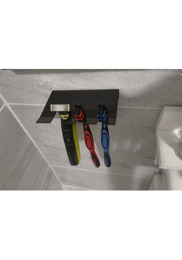 Çok Amaçlı Banyo Askı Aparatı 2 Adet Vida Dübel Dahil Paslanmaz Çelik Siyah