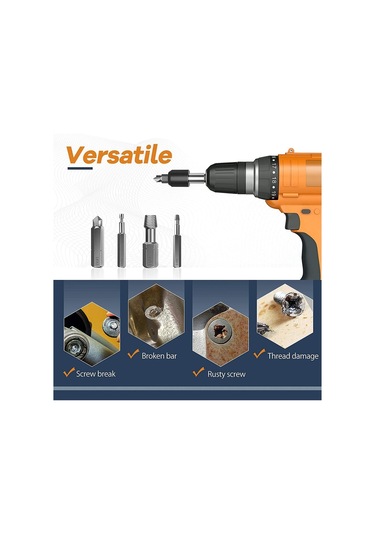 Tangshopping Kırık Vida Sökme Seti-22 X Kolay Çıkarılabilen Vida Çıkarma Seti-gri