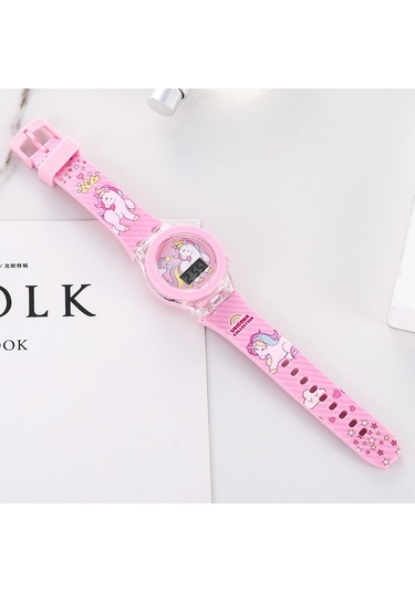 Samdoo Unicorn Işıklı Silikon Saat Ve Bileklik Seti 2 Adet - Led Gösterge, Dayanıklı Malzeme, Unisex, Hediyelik Pembe Kutuda Diğer