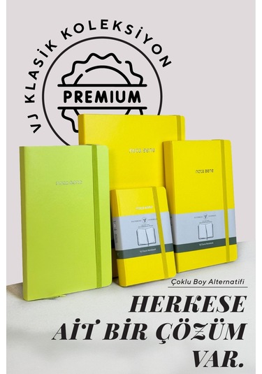 Nota Bene Classic Sert Kapak Defter, 19x25 Cm, Çizgili Sarı