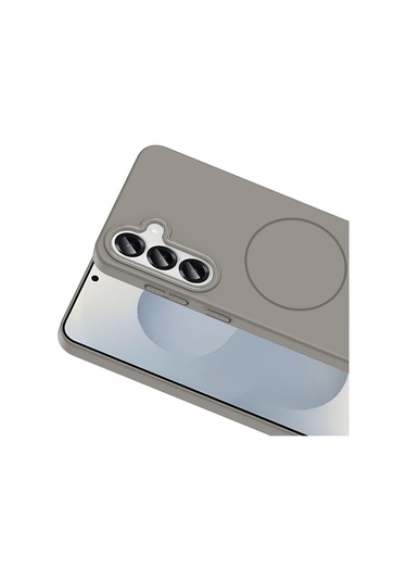 Galaxy S25 Kılıf Magsafe Şarj Özellikli Ruby Sert Kılıf Gri