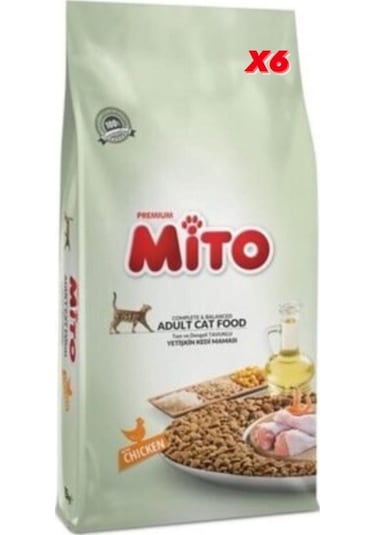 Mito Tavuklu 1 KG X6 Yetişkin Kedi Maması Orjinal Paket