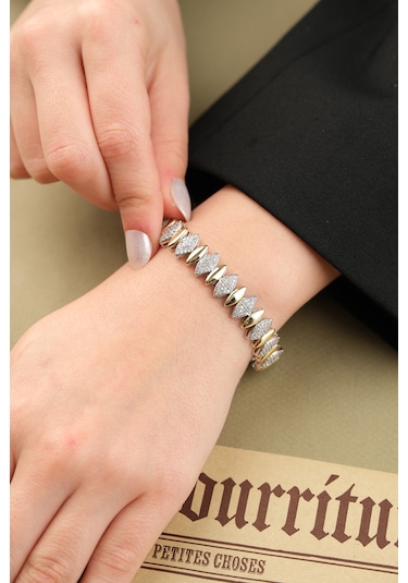 Çildan Womens Gold Özel Tasarım Zirkon Taşlı Simetrik Detaylı Kel Altın - Gümüş - Rose