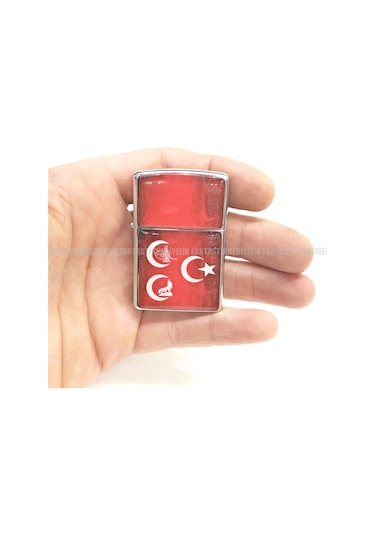 Bozkurt 3 Hilal Ay Yıldız Osmanlı Tuğra Gümüş Benzinli Çakmak N11.291