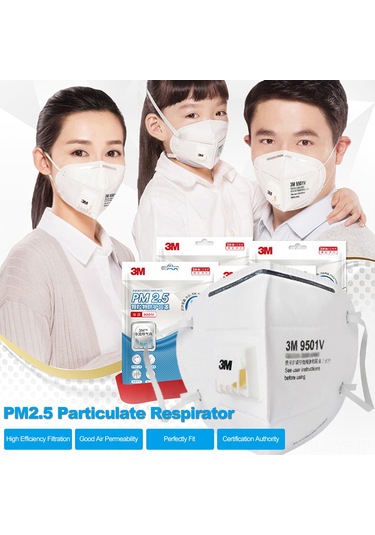 Yifomall 3m 9501v Solunum Valfi Li Kn95 Maske - 5 Katlı Koruma, Gb2626-2006 Standartı, Toz/porosyon Filtreleme, Burun Klipsi, Tekli Paket 1 Adet
