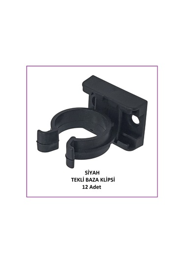 Baza Klipsi, Tekli, Siyah 12 Adet