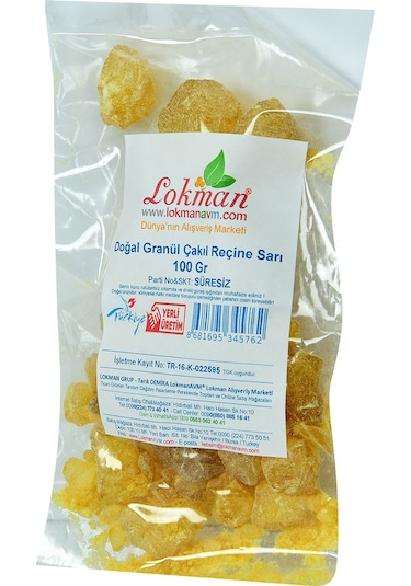 Lokman Doğal Granül Çakıl Reçine Sarı 100 G