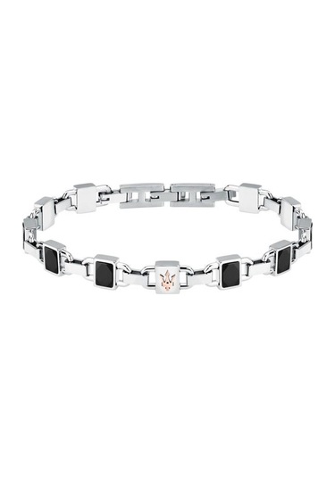 Maserati Jm424atz41 Erkek Bileklik Gümüş - Siyah